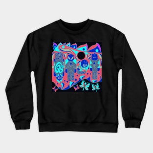 ufo brick in aztec pattern ecopop Crewneck Sweatshirt